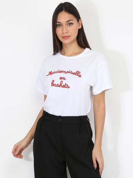 Tops, T-Shirts La Modeuse Femme T-Shirt Brodé 