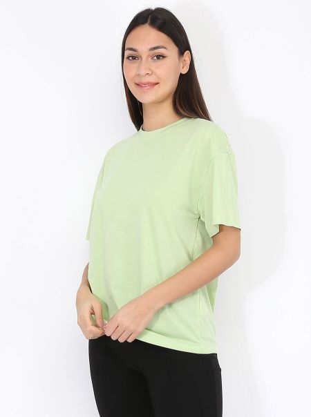 La Modeuse T-Shirt En Coton- Vert Clair Tops, T-Shirts Femme