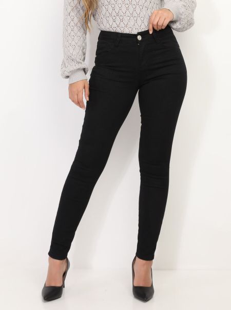 La Modeuse Femme Jeans Skinny Push-Up- Noir Jeans