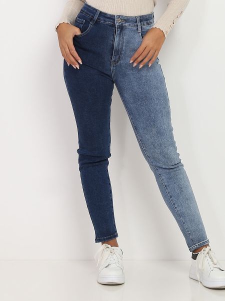 Jeans Jeans Bicolore- Bleu La Modeuse Femme