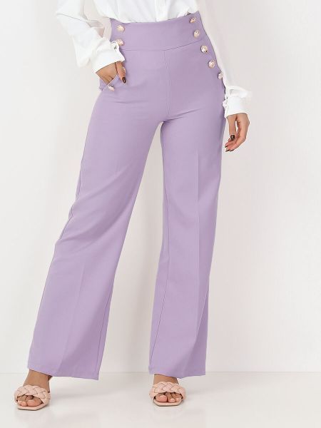 Pantalon Palazzo Style Officier- Violet Femme La Modeuse Pantalons