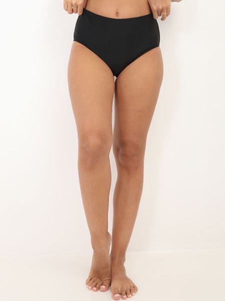 La Modeuse Maillots De Bain Bas De Bikini Taille Haute- Noir Femme