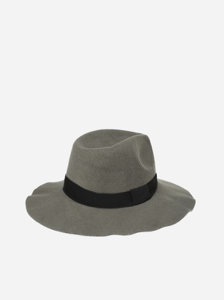 La Modeuse Chapeau En Feutrine À Galon- Gris Bonnets, Chapeaux Femme